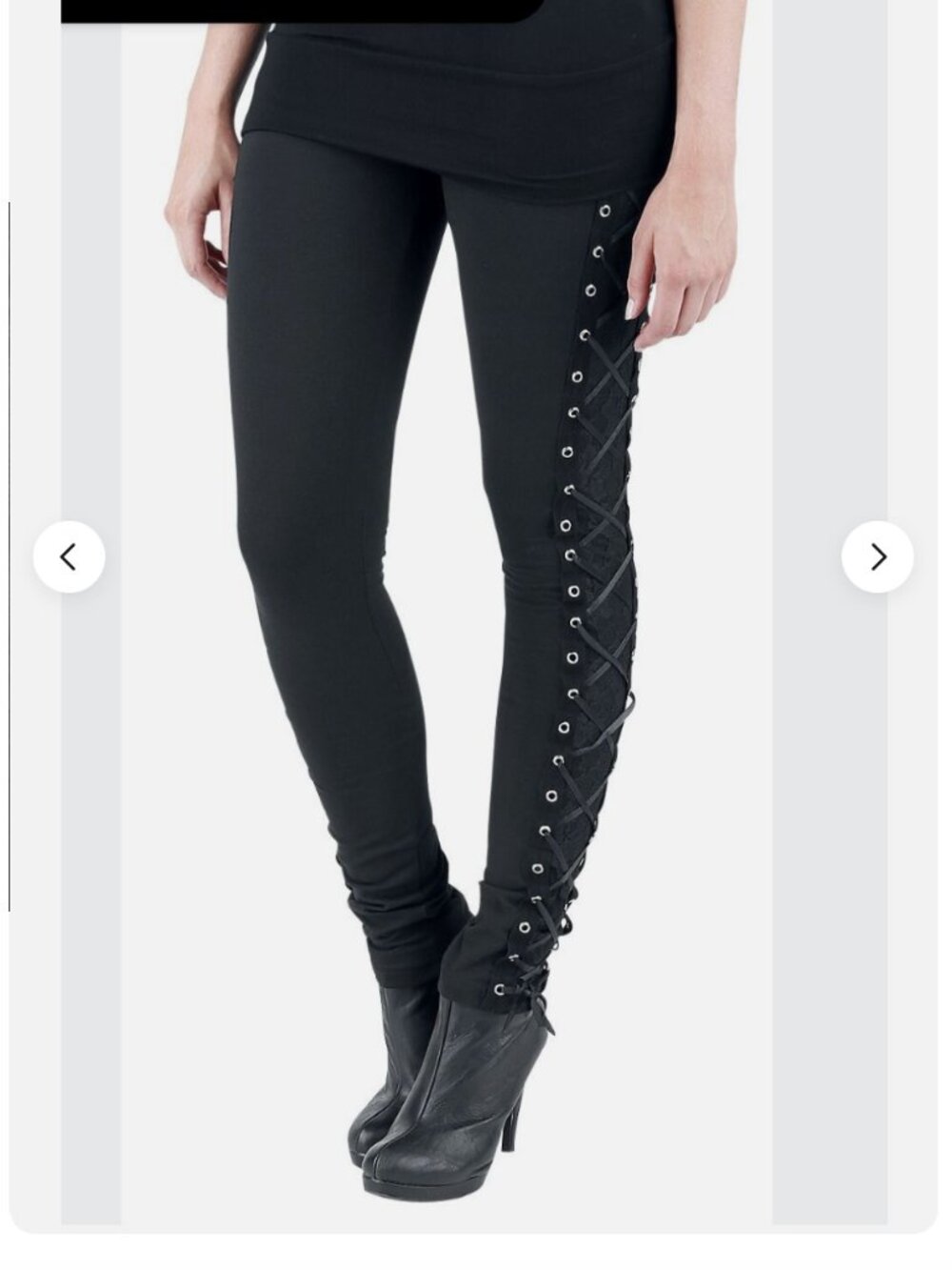Vixxsin Cotton Lace Up Lace Black Leggings Goth Punk Style Medium Tripp Style